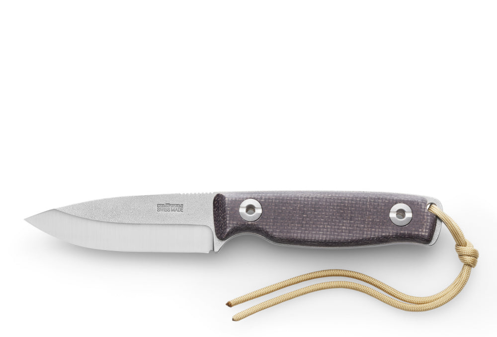 Klötzli Bushcraft Micarta Scandi Handgemachtes Outdoor-Messer aus der Schweiz