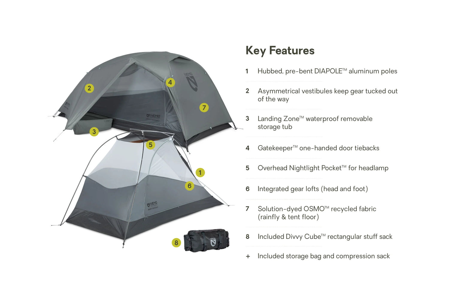NEMO Equipment Dragonfly™ 2 Bikepack OSMO™ – Ultraleichtes 1-Personen-Bikepacking-Zelt