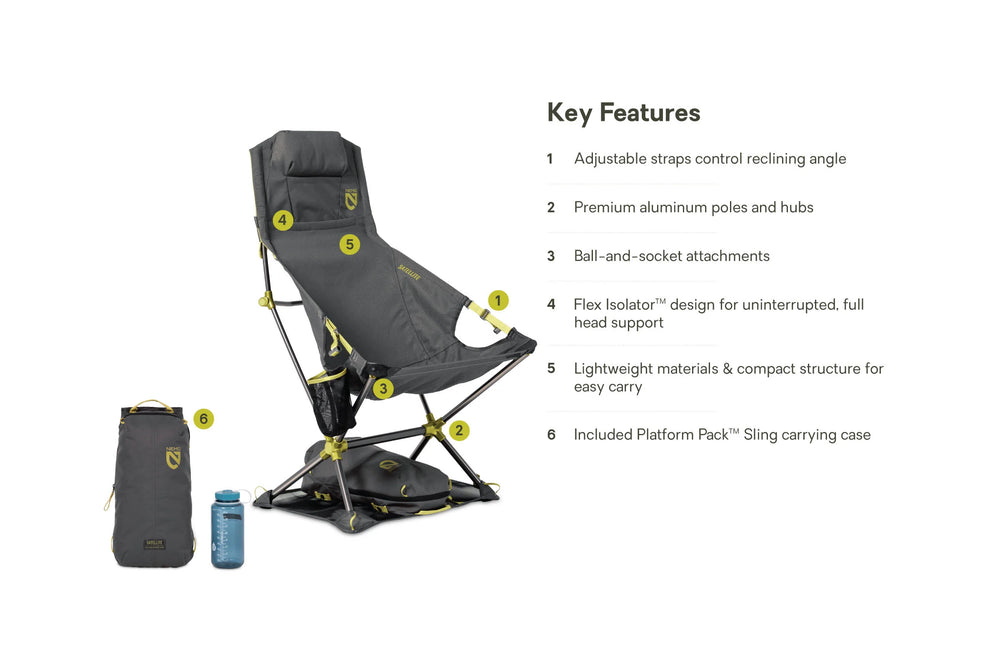 NEMO Equipment Satellite™ – Verstellbarer High-Back Campingstuhl Black