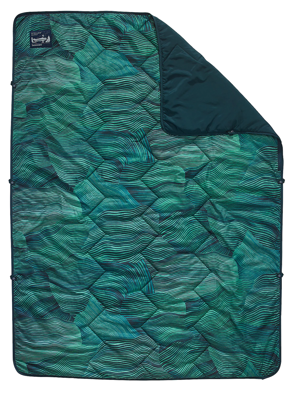 Thermarest Stellar Blanket Green Wave Print