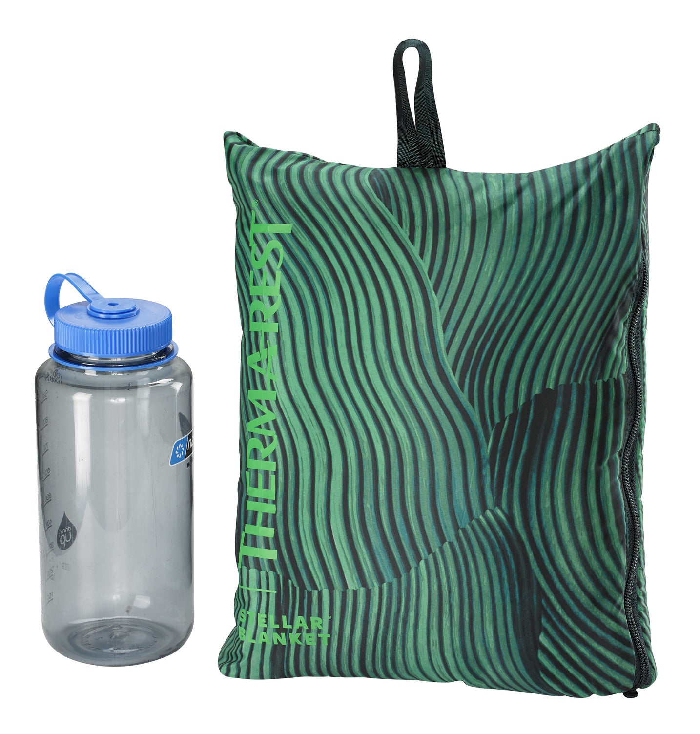Thermarest Stellar Blanket Green Wave Print