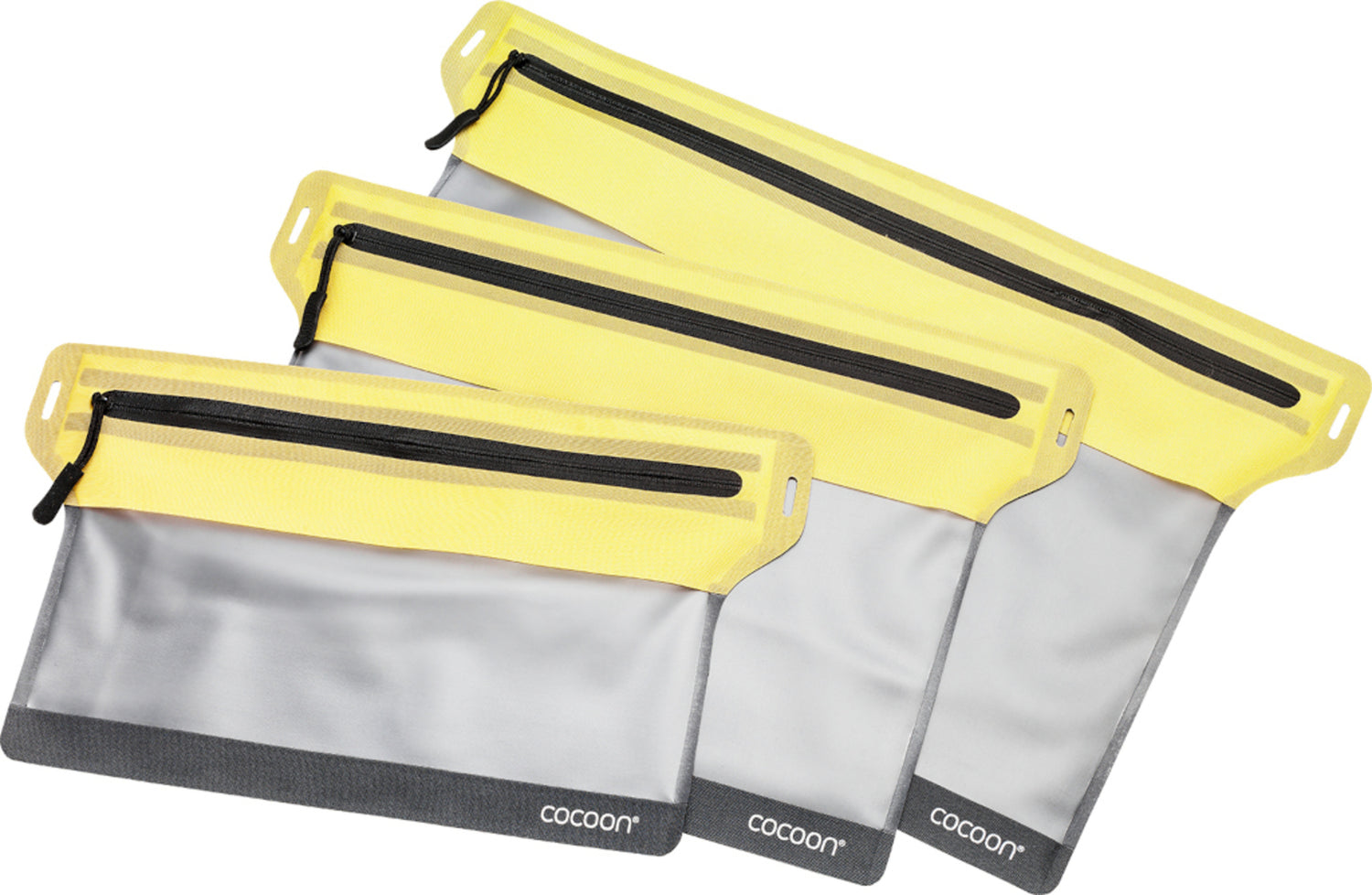 Cocoon Zippered Flat Document Bags Size L grey/yellow