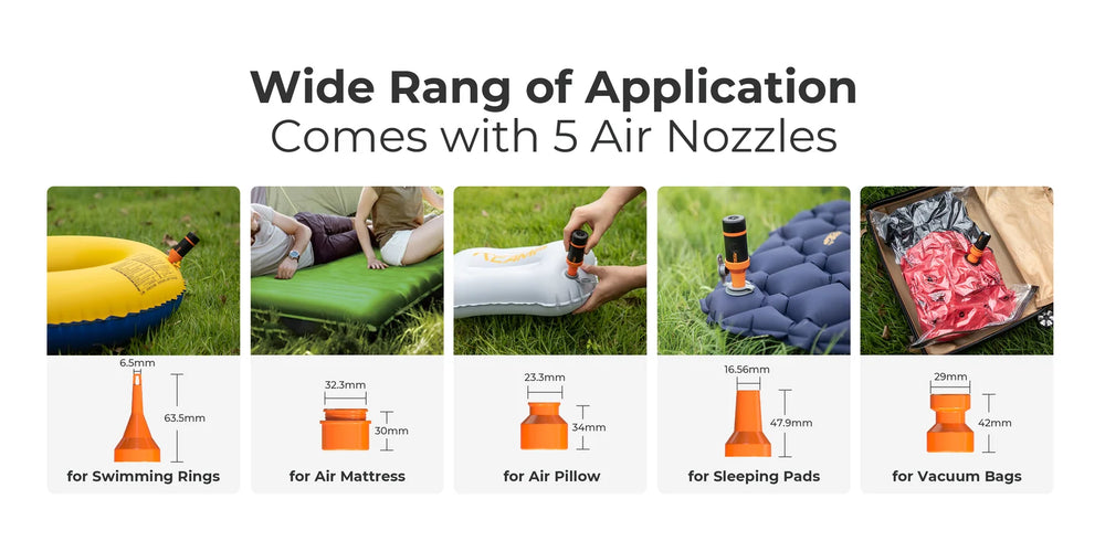 RoosCamp Aero Pumpe – 3-in-1 Mini-Luftpumpe