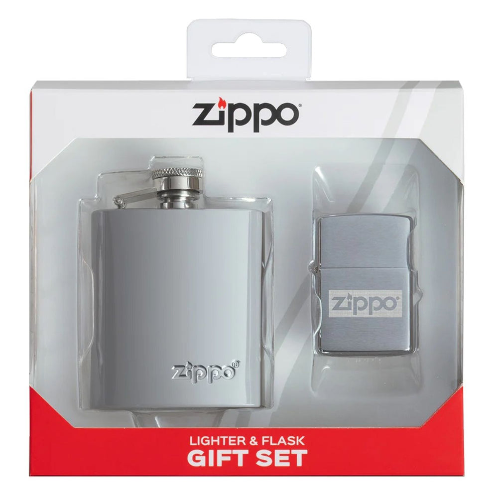Zippo Benzinfeuerzeug und Flachmann