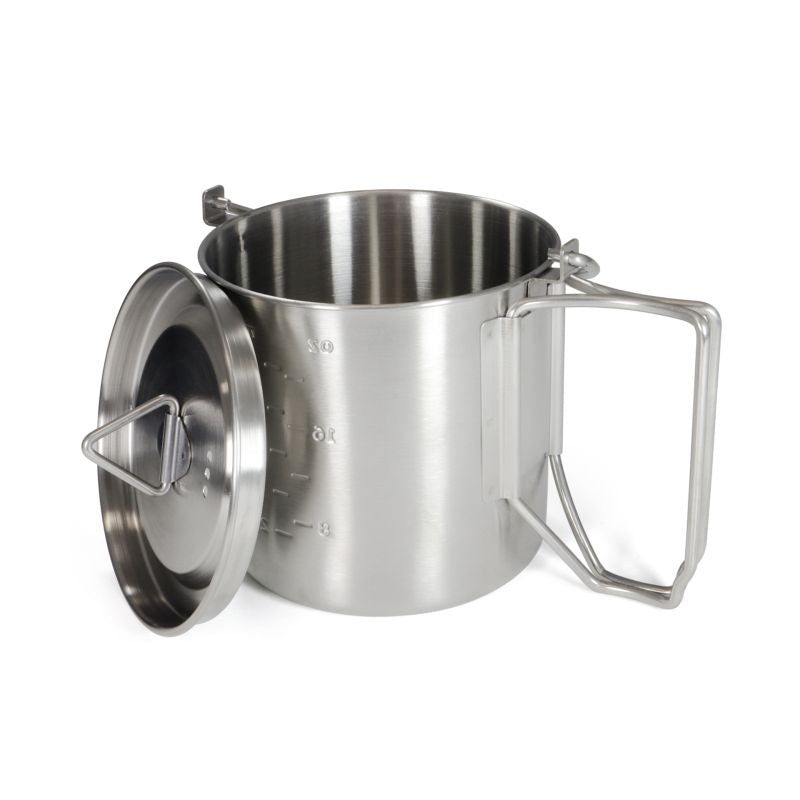 Edelstahl Camping Topf 2 in 1