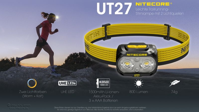 Nitecore Kopflampe UT27 Pro 800lm
