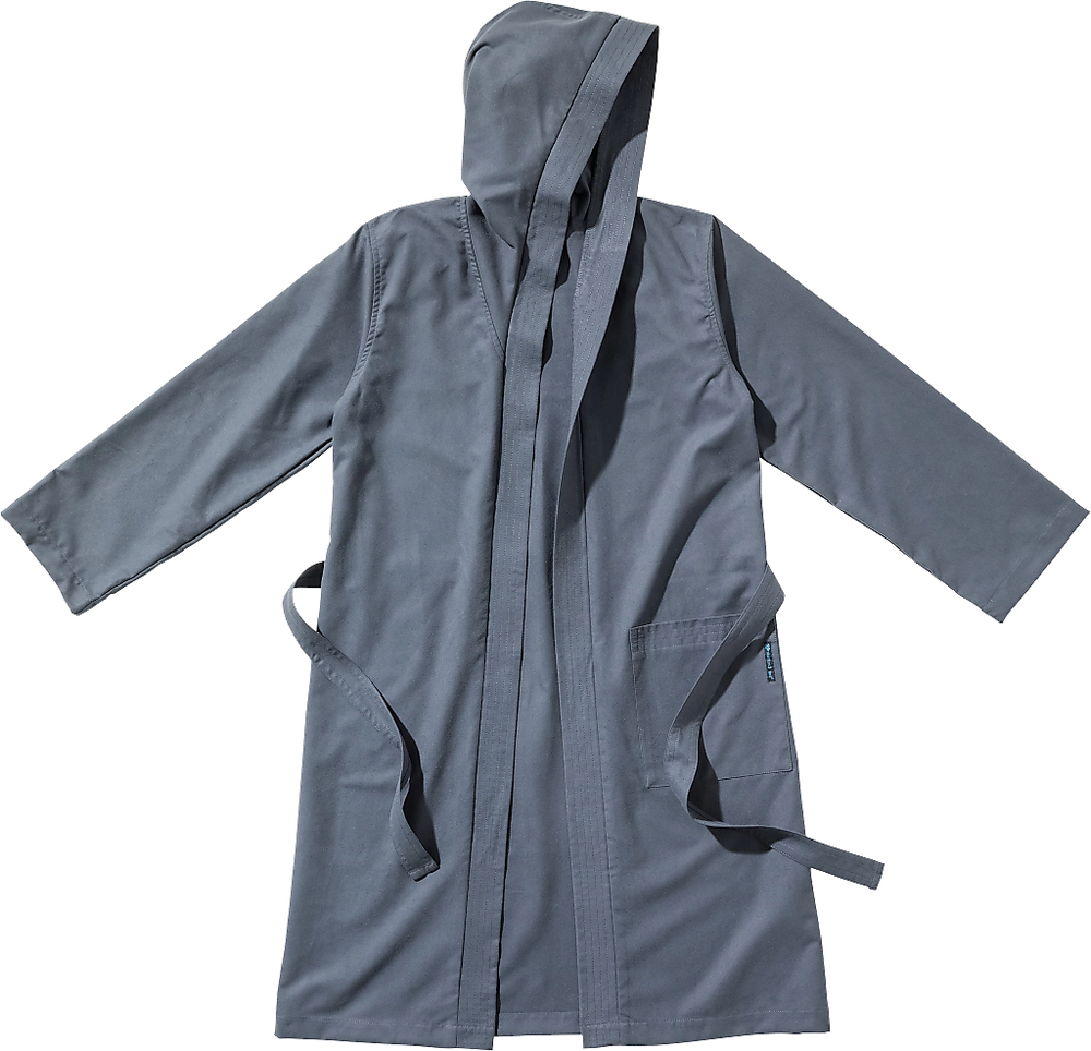 Cocoon Microfiber Bathrobe Ultralight with Hood Size L anchor grey