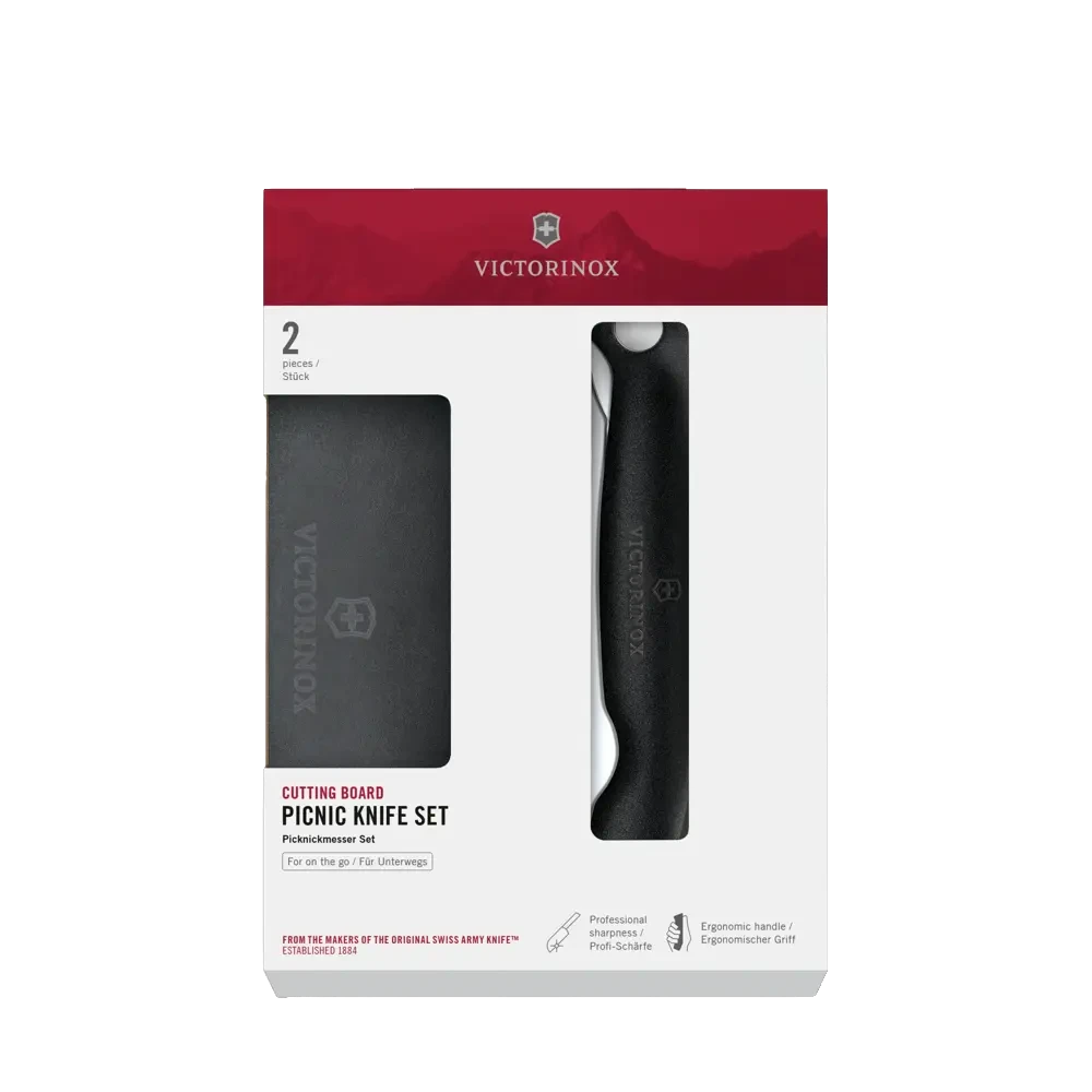 Victorinox Set aus Schneidebrett & Picknickmesser Black