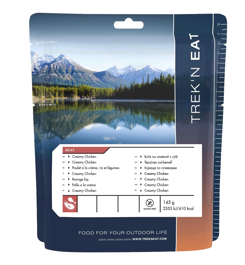 Trek'n Eat Creamy Chicken Outdoor-Fertiggericht mit Hühnchen & Langkornreis