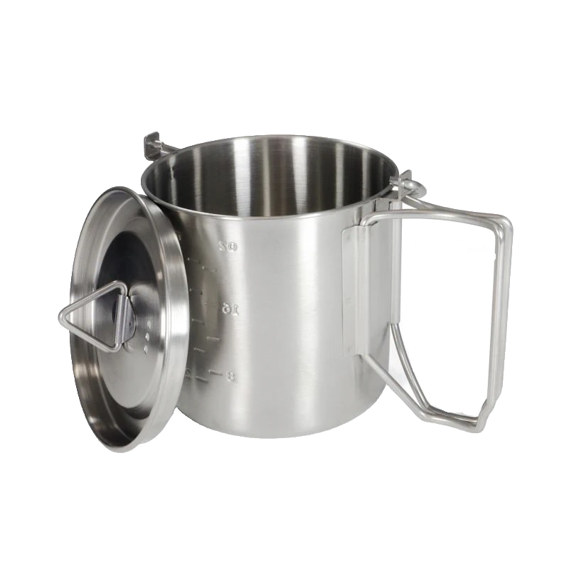 Edelstahl Camping Topf 2 in 1