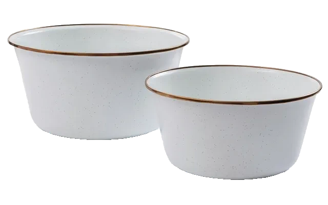 Barebones Emaille Salat-Schüssel 2er Set Eggshell