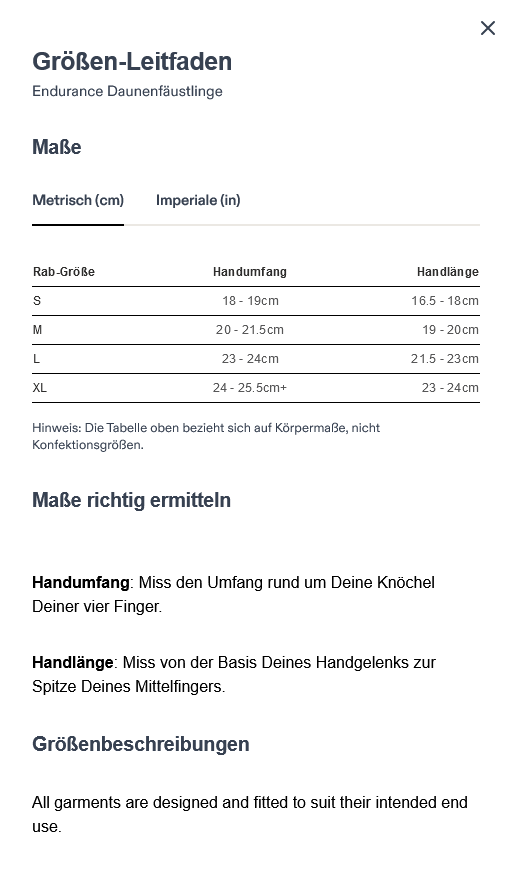 Rab Endurance Down Mitt Daunenhandschuh