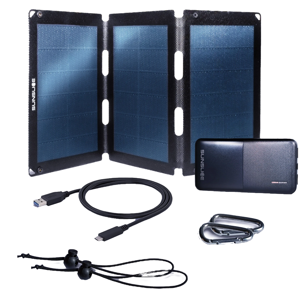 SunSlice Trekker Kit Pro 18 W Solarpanel + 10.000 mAh Powerbank