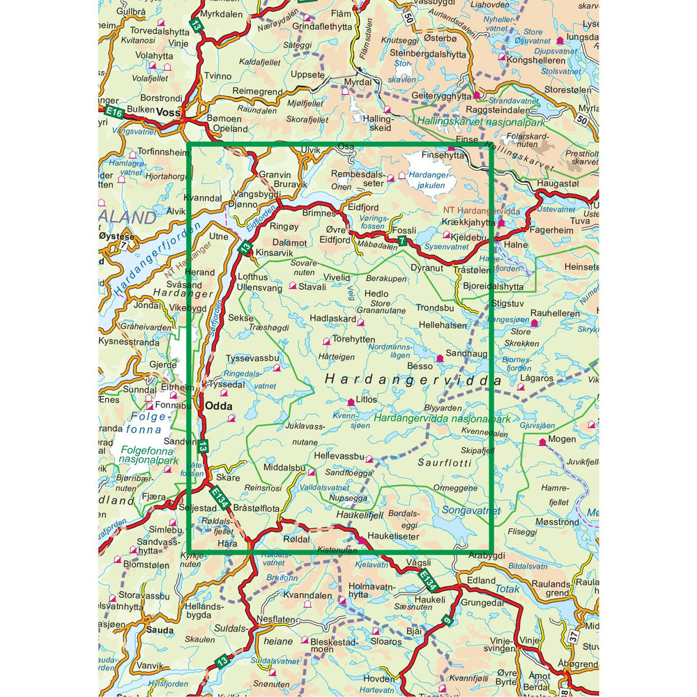 Hardangervidda Ost Wanderkarte