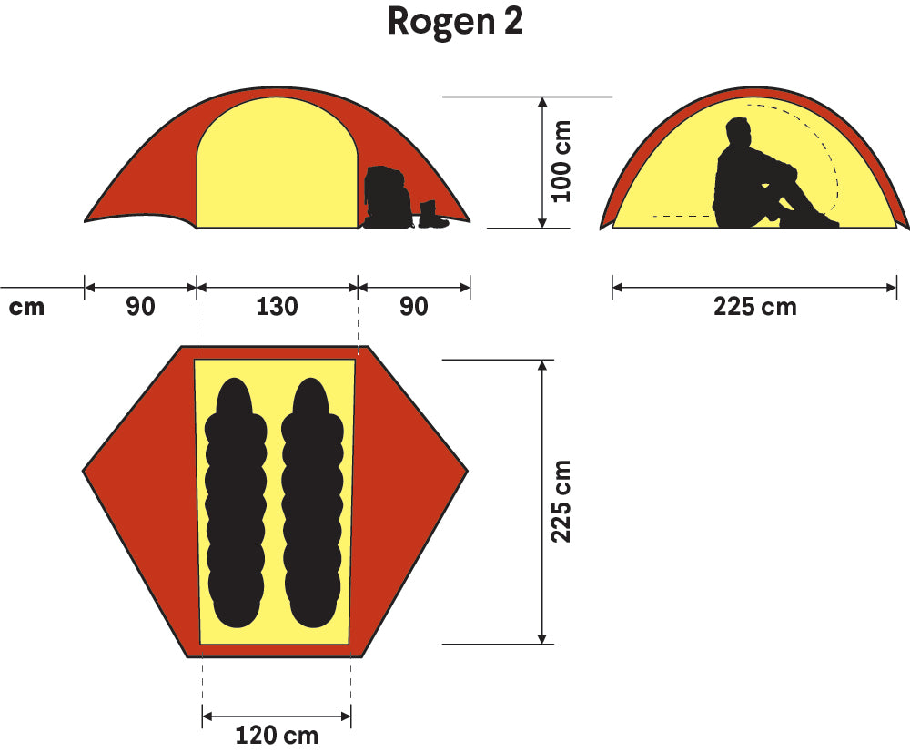 Hilleberg Hilleberg Rogen 2 Leichtes 2-Personen-Kuppelzelt für 3-Saison-Touren