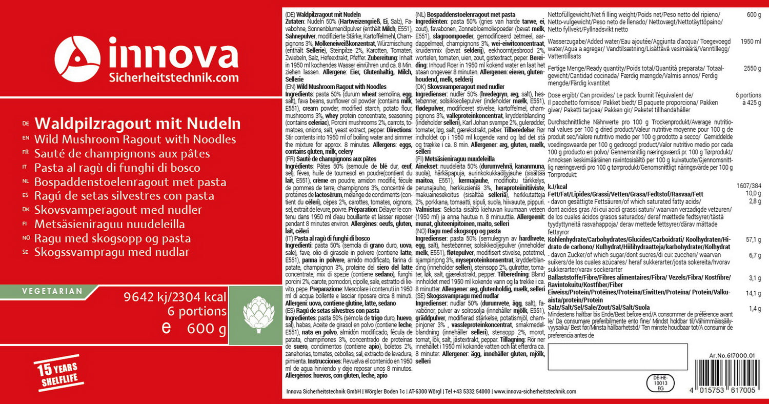 Innova Waldpilzragout mit Nudeln