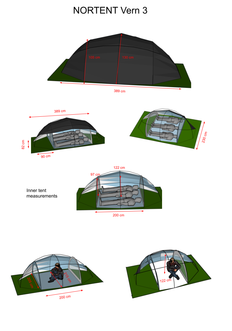 Nortent Vern 3 mit Zeltofendurchführung