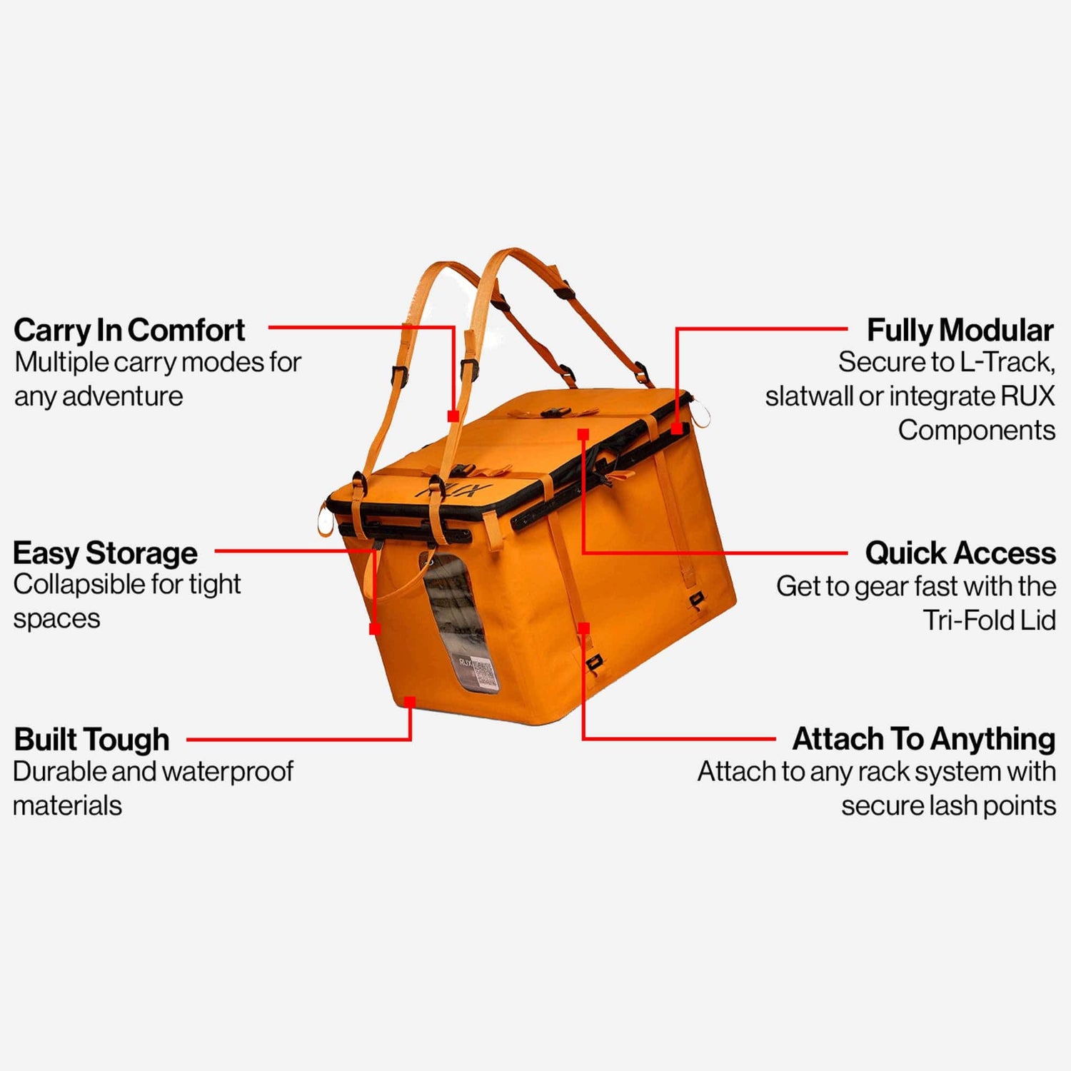 RUX 70L faltbare, wetterfeste 70-Liter-Transportbox (Press Seal) Bronze