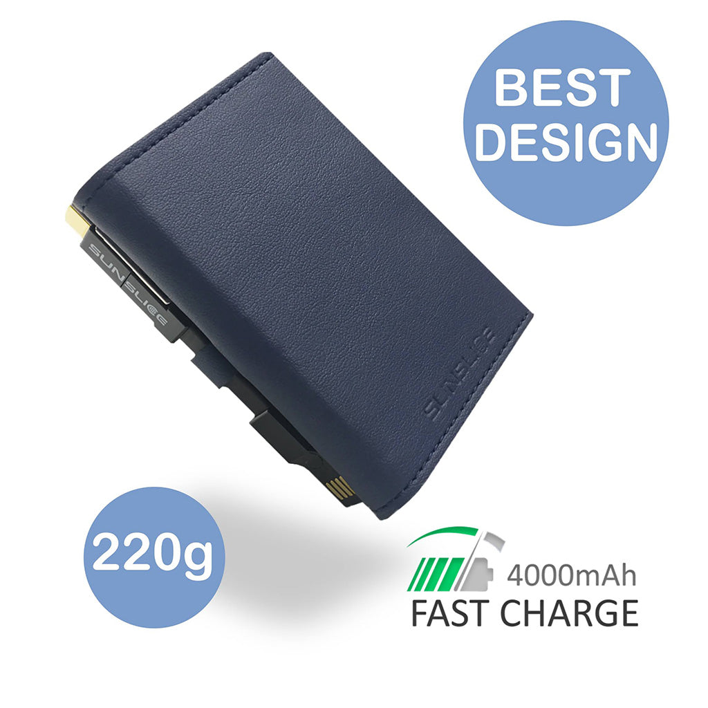 SunSlice PHOTON – Ultrakompakte 4W Solar-Powerbank mit 4.000 mAh Akku Blue