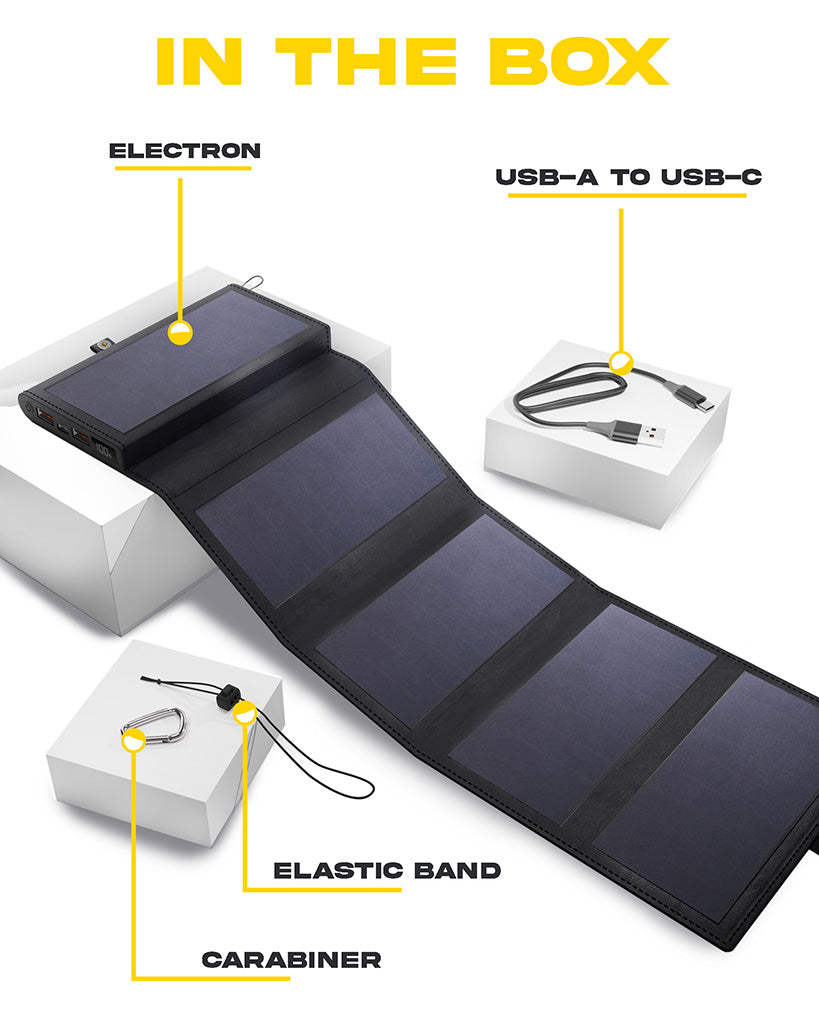 SunSlice Electron 8W - 10'000 mAh Solar Powerbank Black
