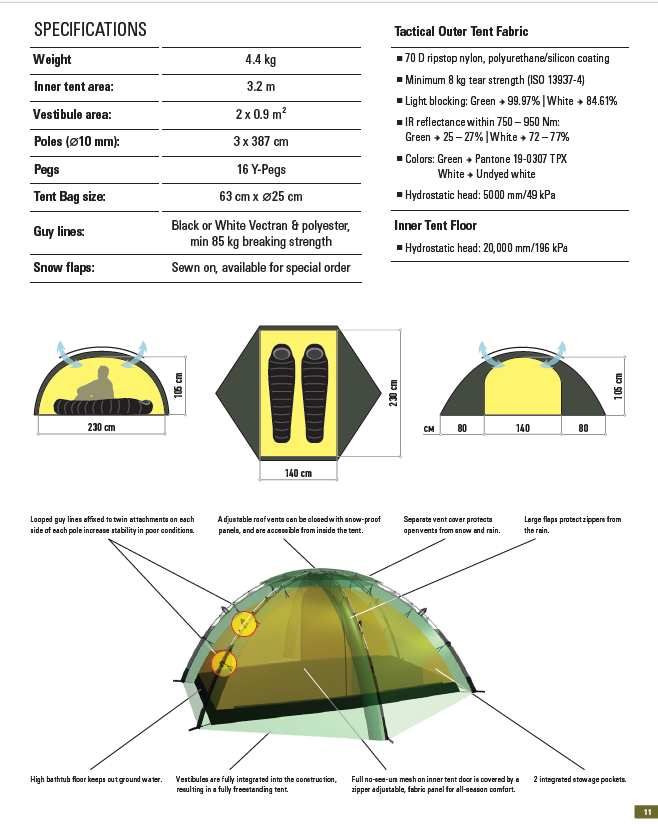 Hilleberg Staika Tactical – Freistehendes 2-Personen-Zelt für Extremeinsätze