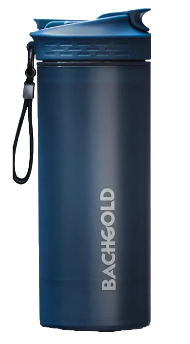 BACHGOLD Selfpress Wasserfilter XL – Mobile 800 ml Trinkflasche Blau