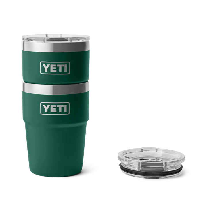 YETI Rambler® 16 oz (473 ml) – Stapelbarer Becher Black Forest Green