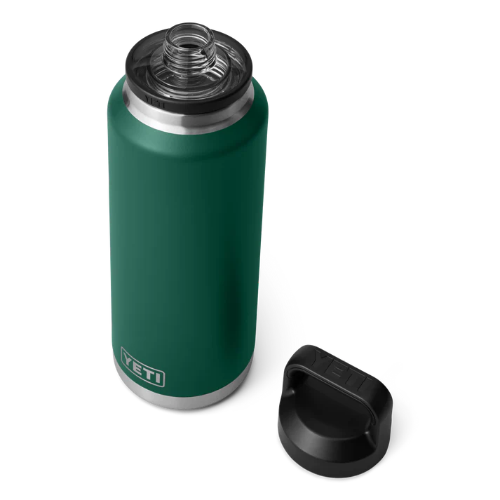 YETI Rambler® 46 oz Flasche (1,3 l) mit Chug-Verschluss Black Forest Green