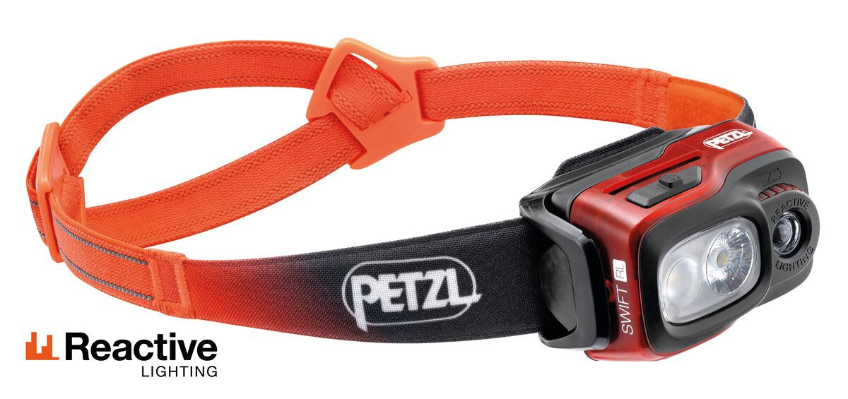 Petzl SWIFT® RL Orange – Kompakte, extrem leistungsstarke Stirnlampe (1100 Lumen)