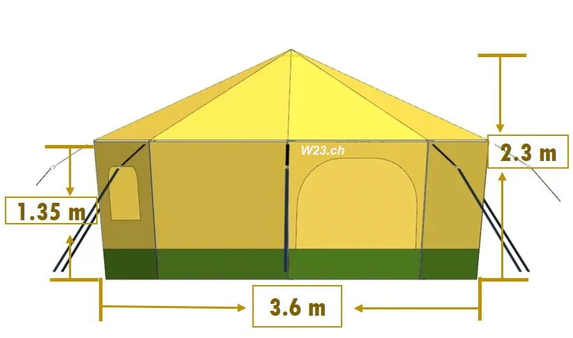 W23© Zelt 004 – Kompakte Jurte aus robustem Baumwollmischgewebe