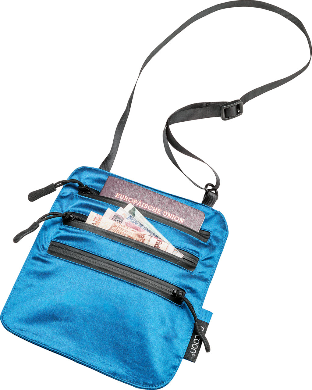 Cocoon Silk Secret Neck Wallet blue lagoon