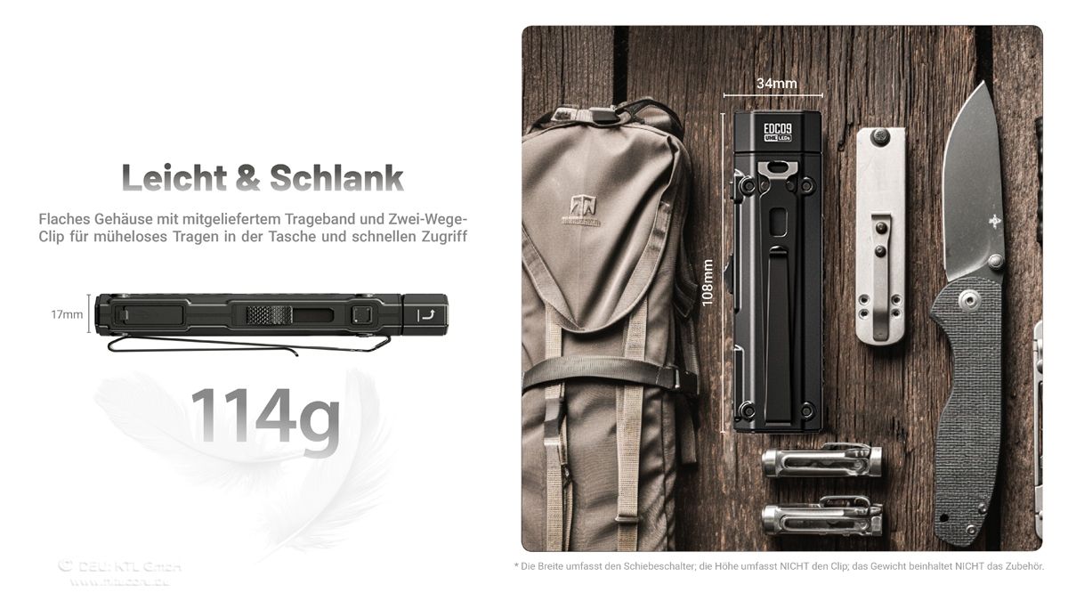 Nitecore EDC09 Winkellampe mit 1600 Lumen