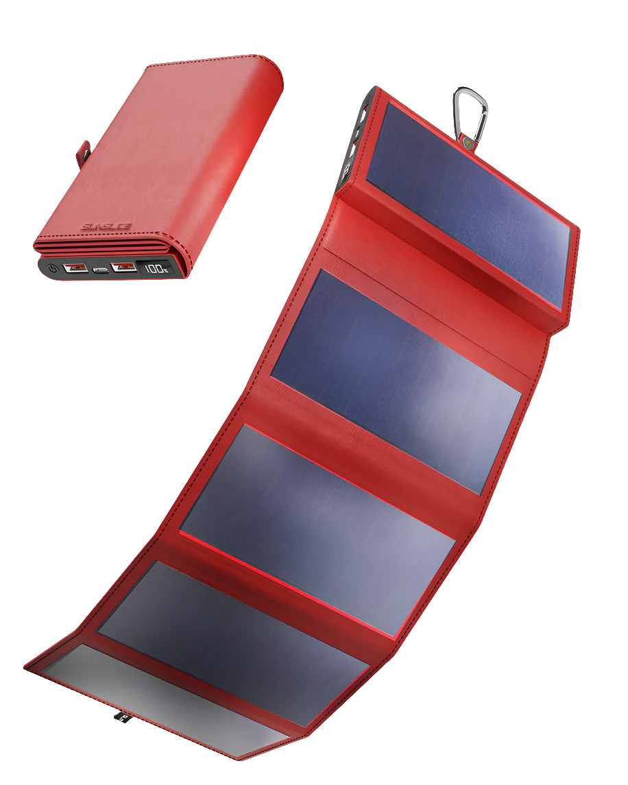 SunSlice Electron 8W - 10'000 mAh Solar Powerbank Red