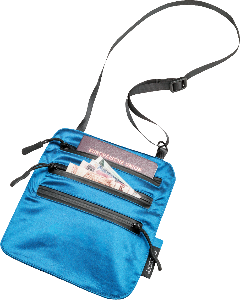 Cocoon Silk Secret Neck Wallet blue lagoon