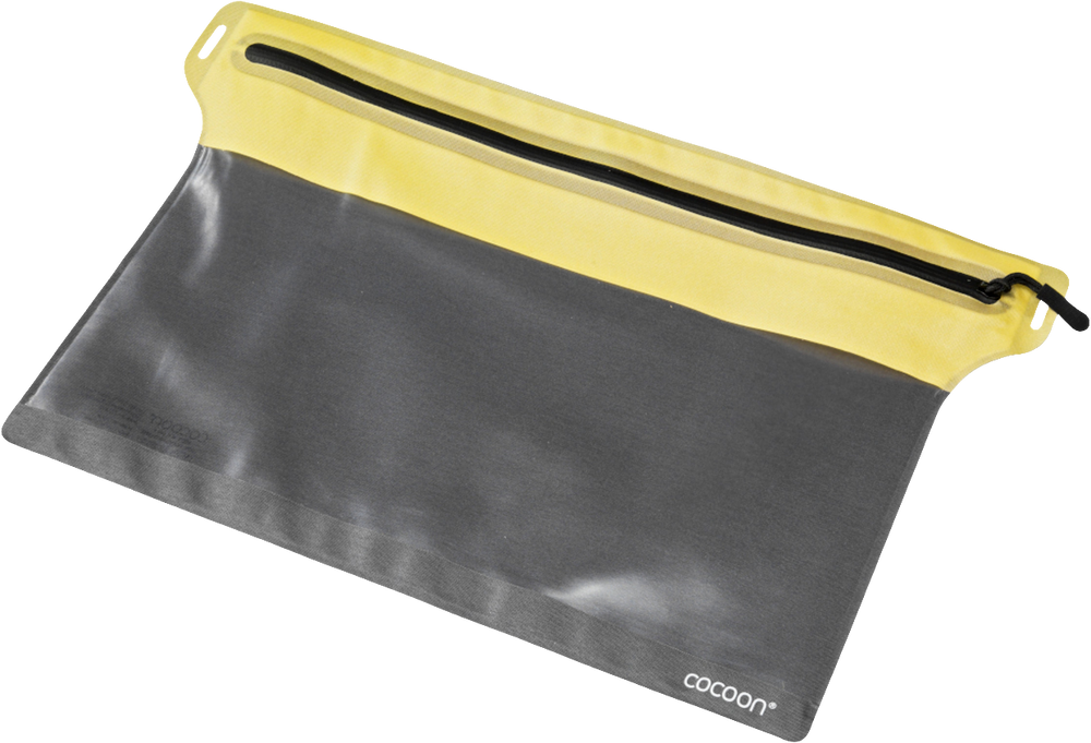 Cocoon Zippered Flat Document Bags Size L grey/yellow