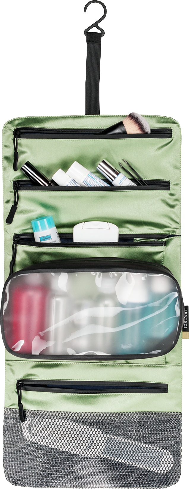Cocoon Silk Hanging Toiletry Kit Minimalist light green