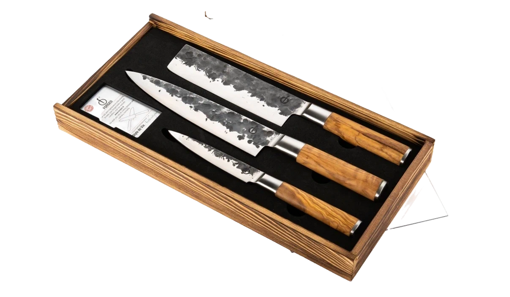 Forged 3tlg Olive Messerset