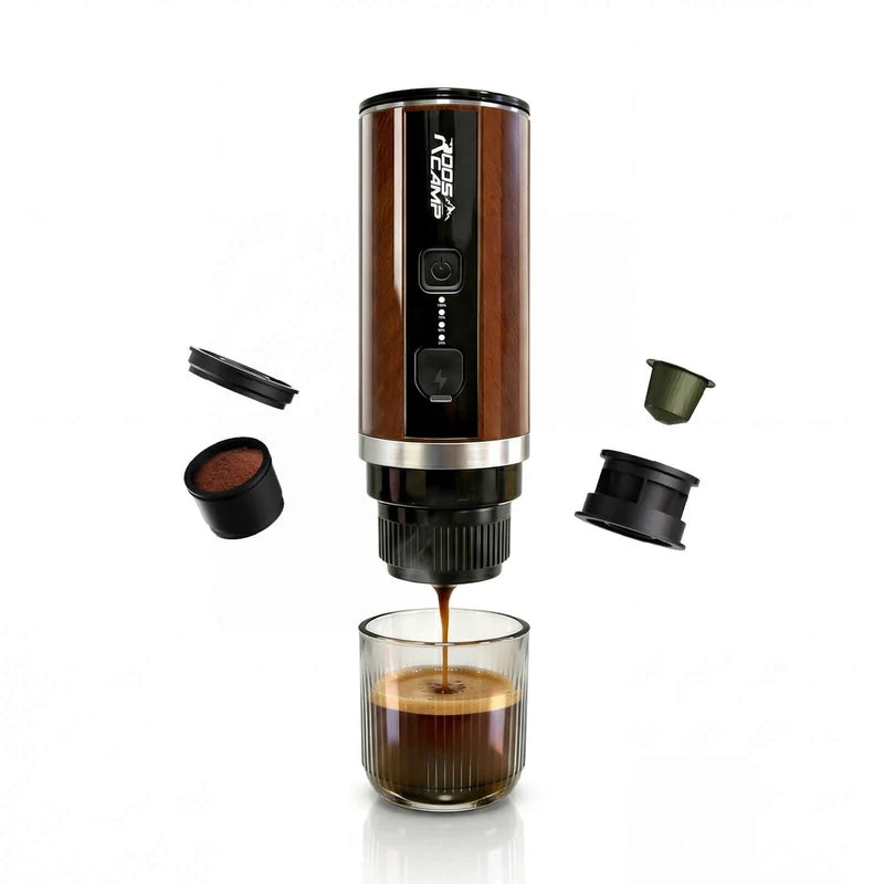 RoosCamp Pocket Espresso Maker – Tragbare elektrische Kaffeemaschine mit Akku-Heizung