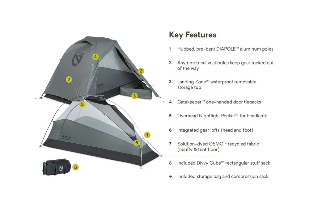 NEMO Equipment Dragonfly™ 1 Bikepack OSMO™ – Ultraleichtes 1-Personen-Bikepacking-Zelt