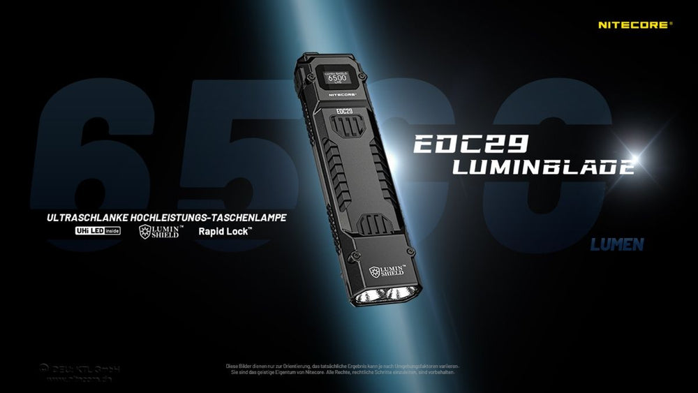 Nitecore EDC29 LUMINBLADE kompakte EDC-Taschenlampe mit 6500 Lumen