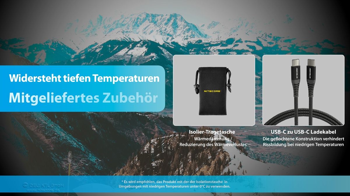 Nitecore Powerbank SUMMIT 20000 20.000 mAh, kältebeständig bis −40 °C