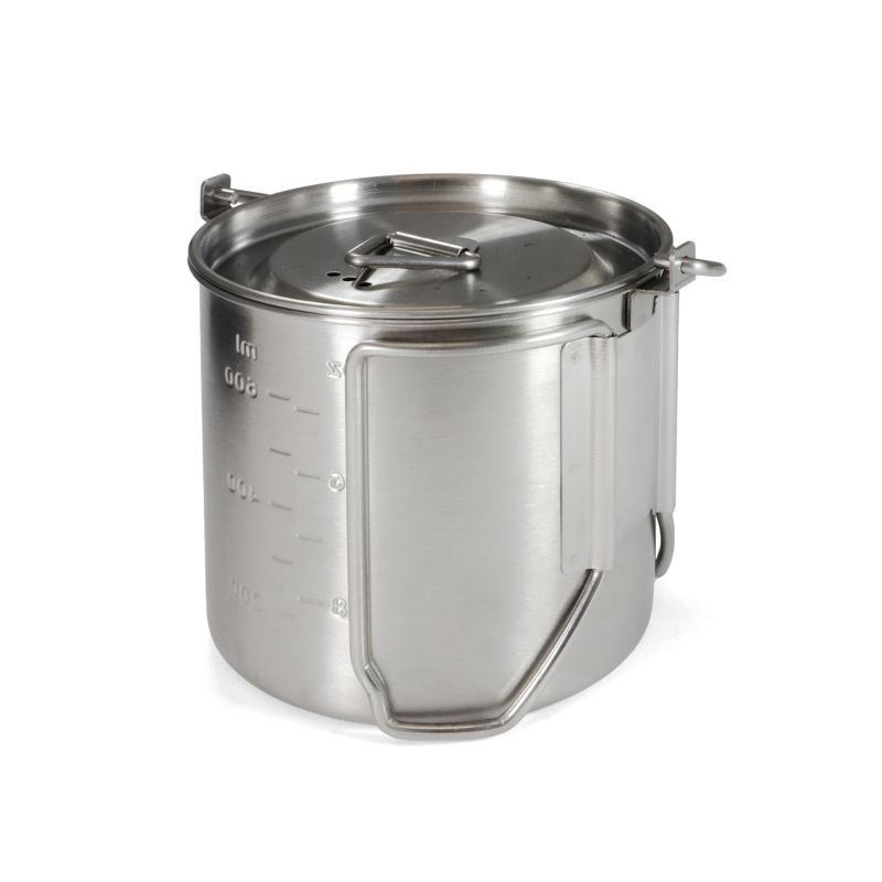 Edelstahl Camping Topf 2 in 1