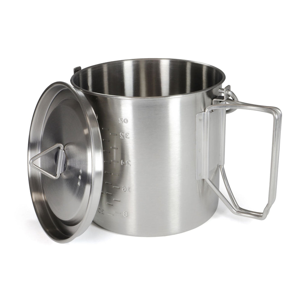 Edelstahl Camping Topf 2 in 1 1.35Liter