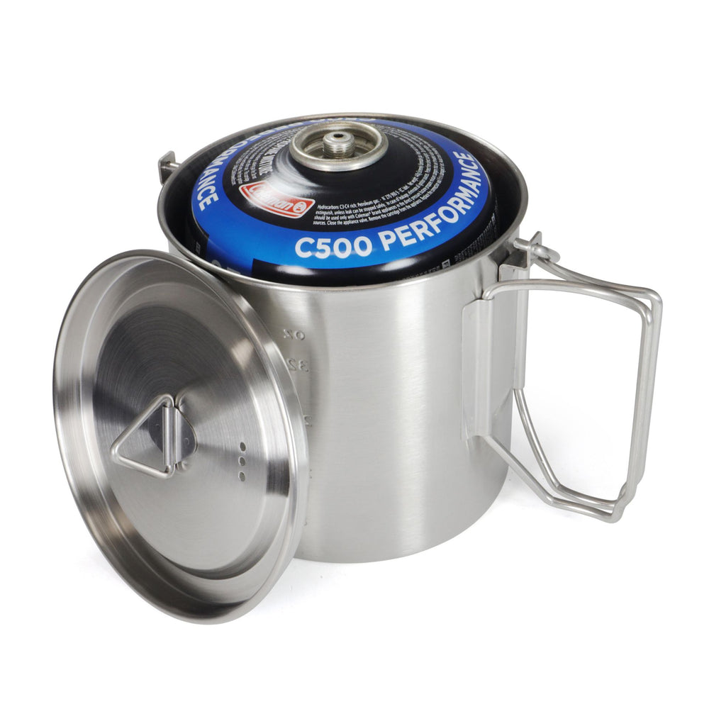 Edelstahl Camping Topf 2 in 1 1.35Liter