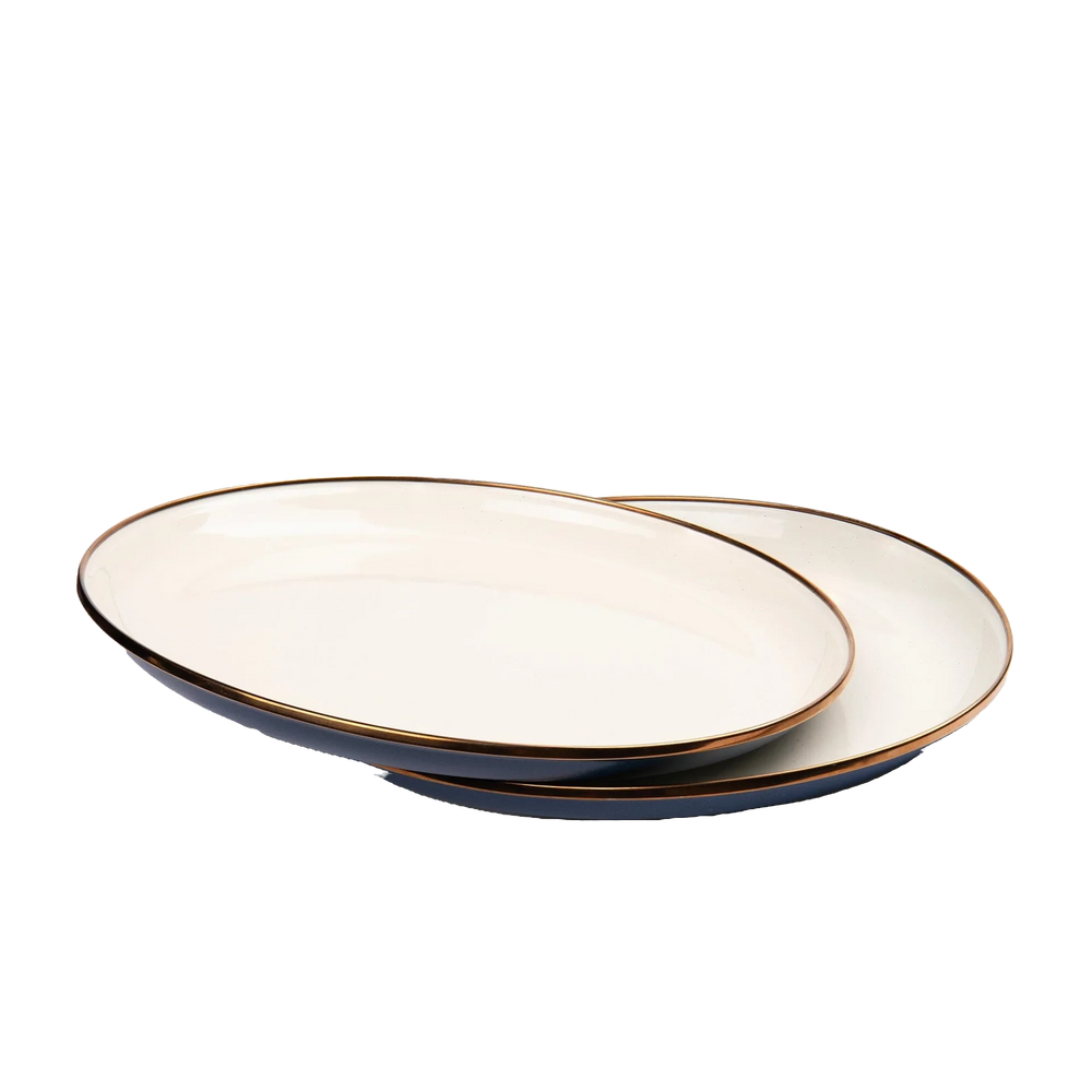 Barebones Emaille-Teller (Gross) 2er Set Blau