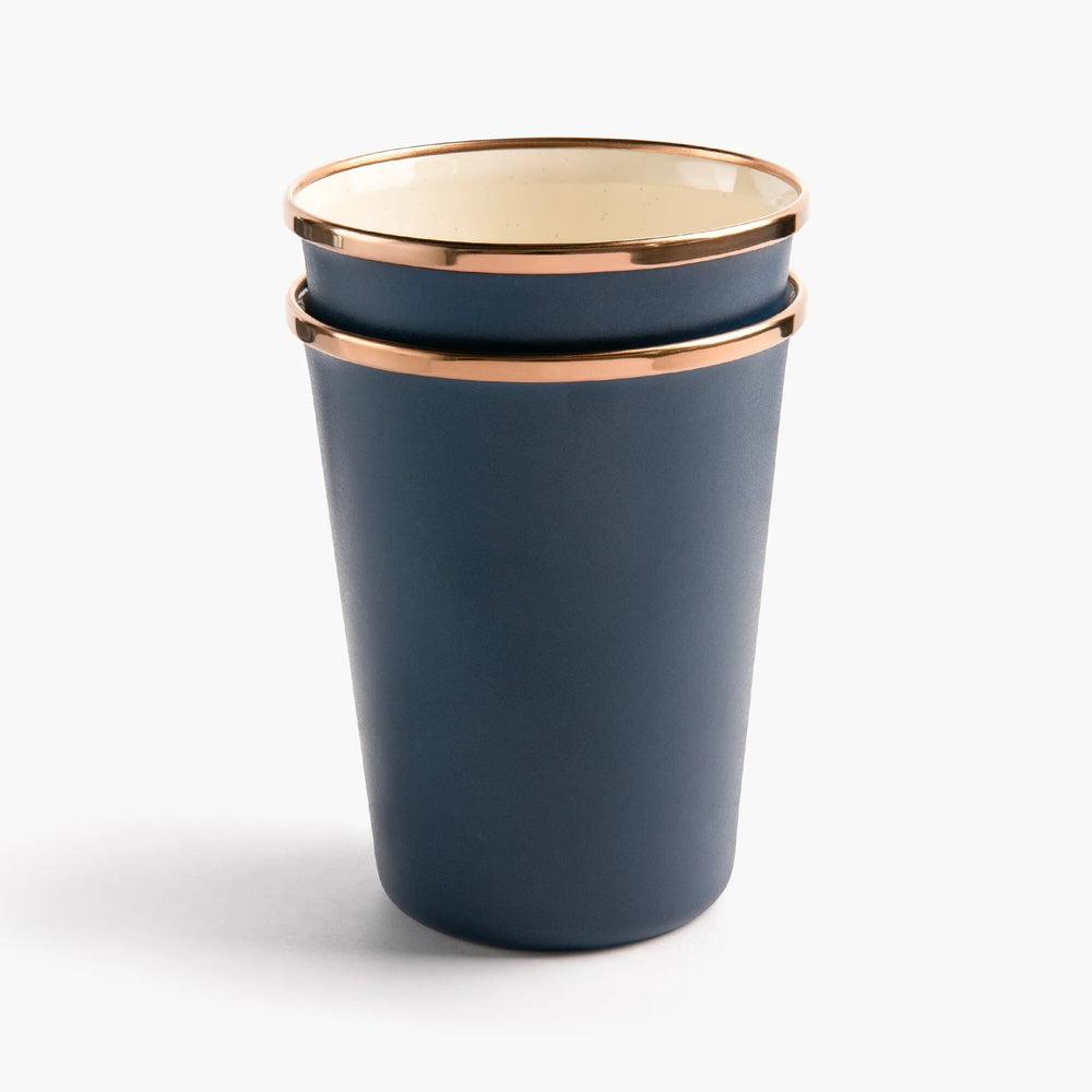 Barebones Emaille 2-Tone Tall Cup Set Blue