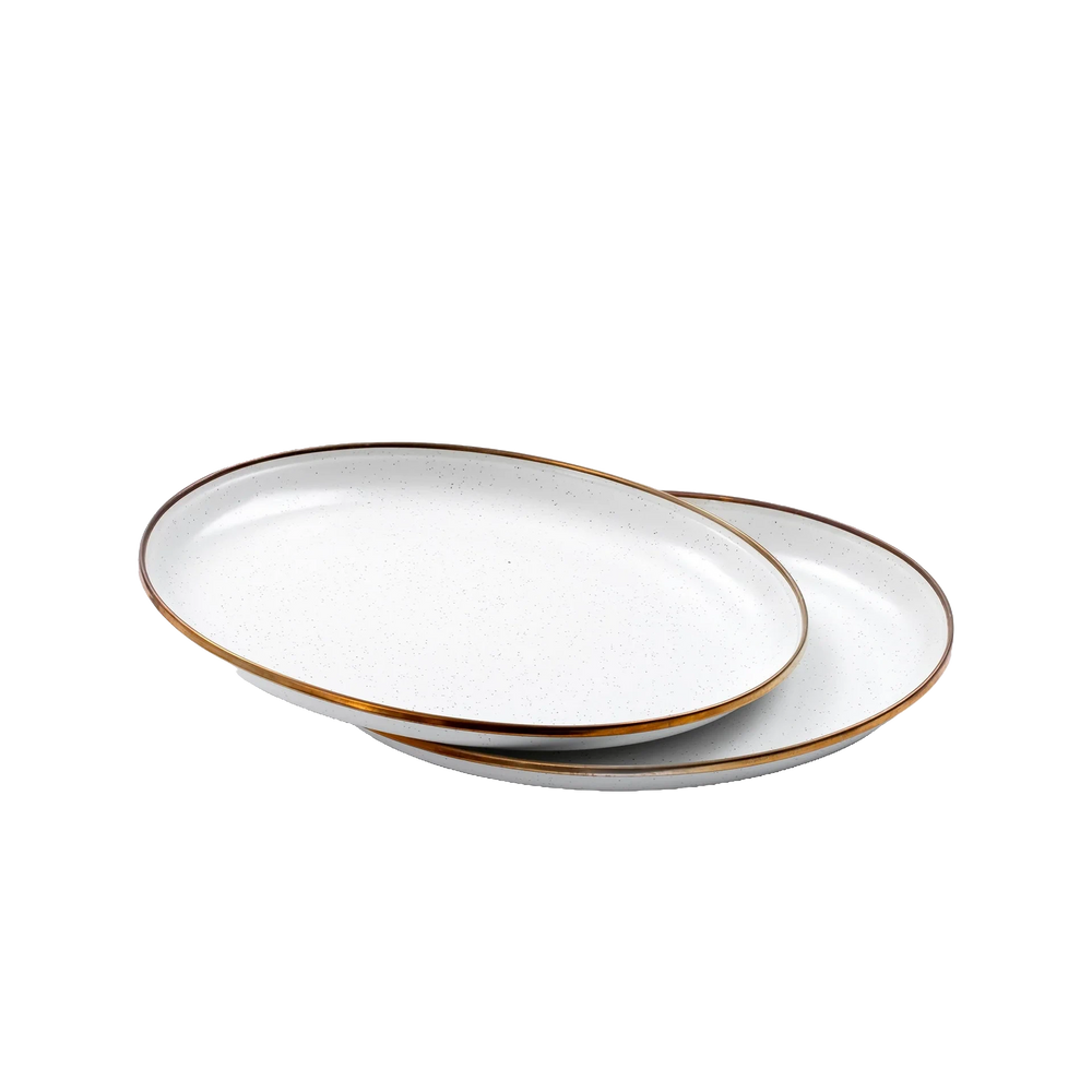Barebones Emaille-Teller (Gross) 2er Set Eggshell