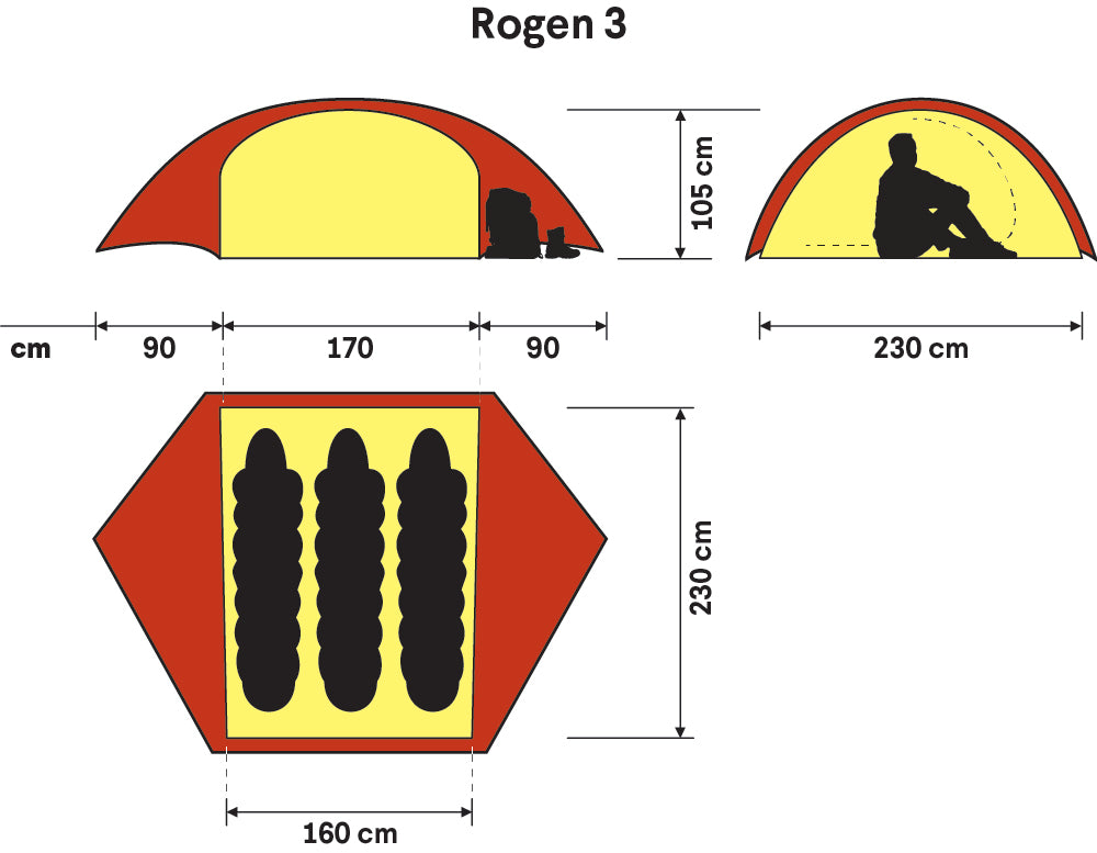Hilleberg Rogen 3 Leichtes 3-Personen-Zelt für 3-Saison-Touren