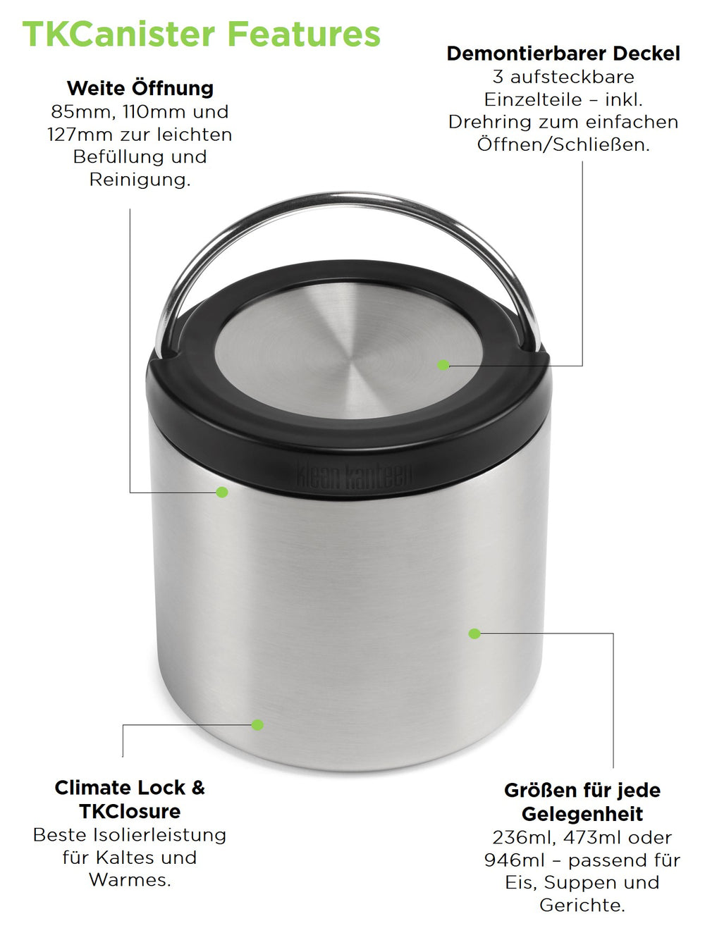 Klean Kanteen Edelstahl Isolierbehälter 946ml