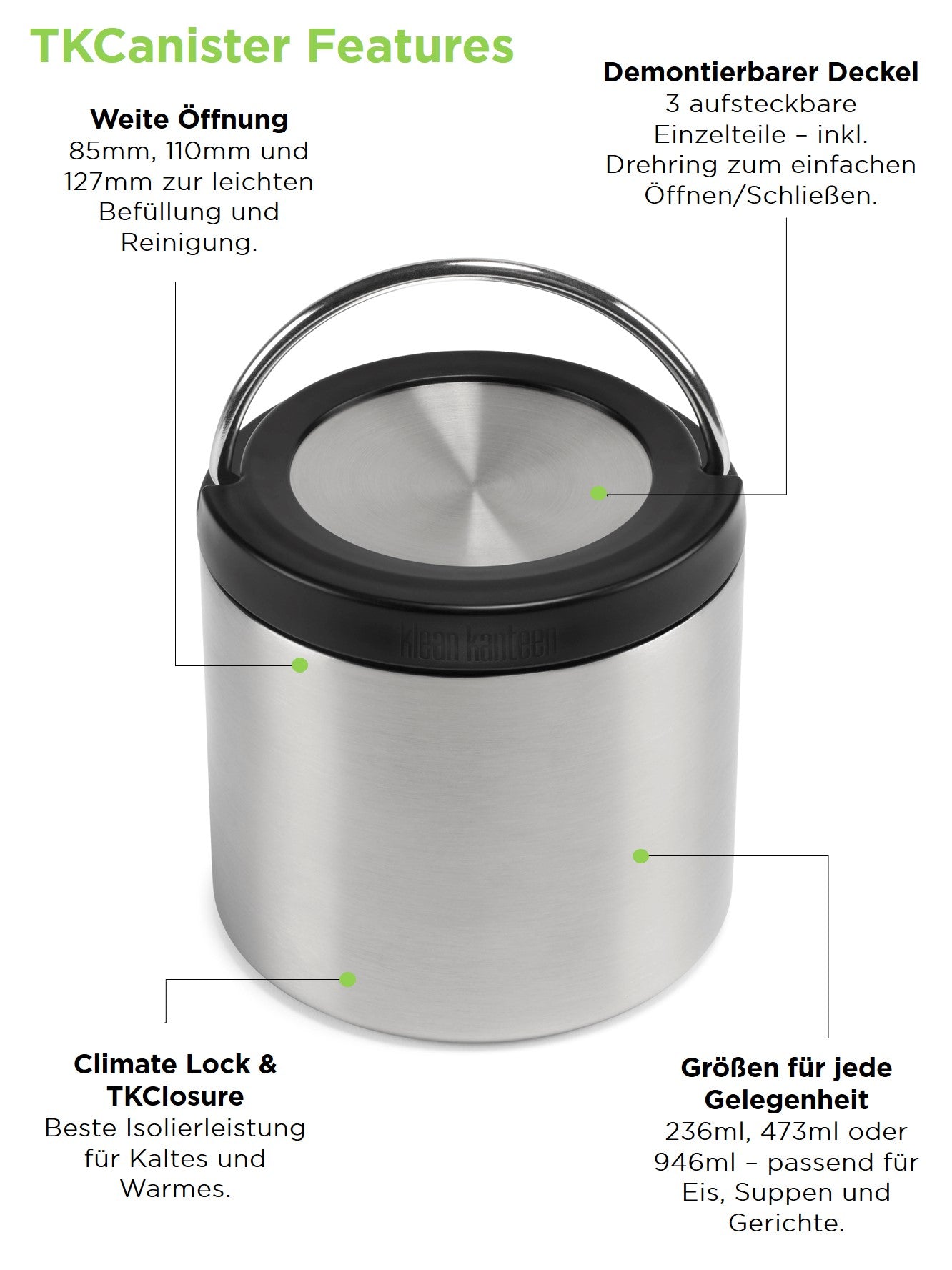 Klean Kanteen Food Canister Vakuumisoliert 473ml